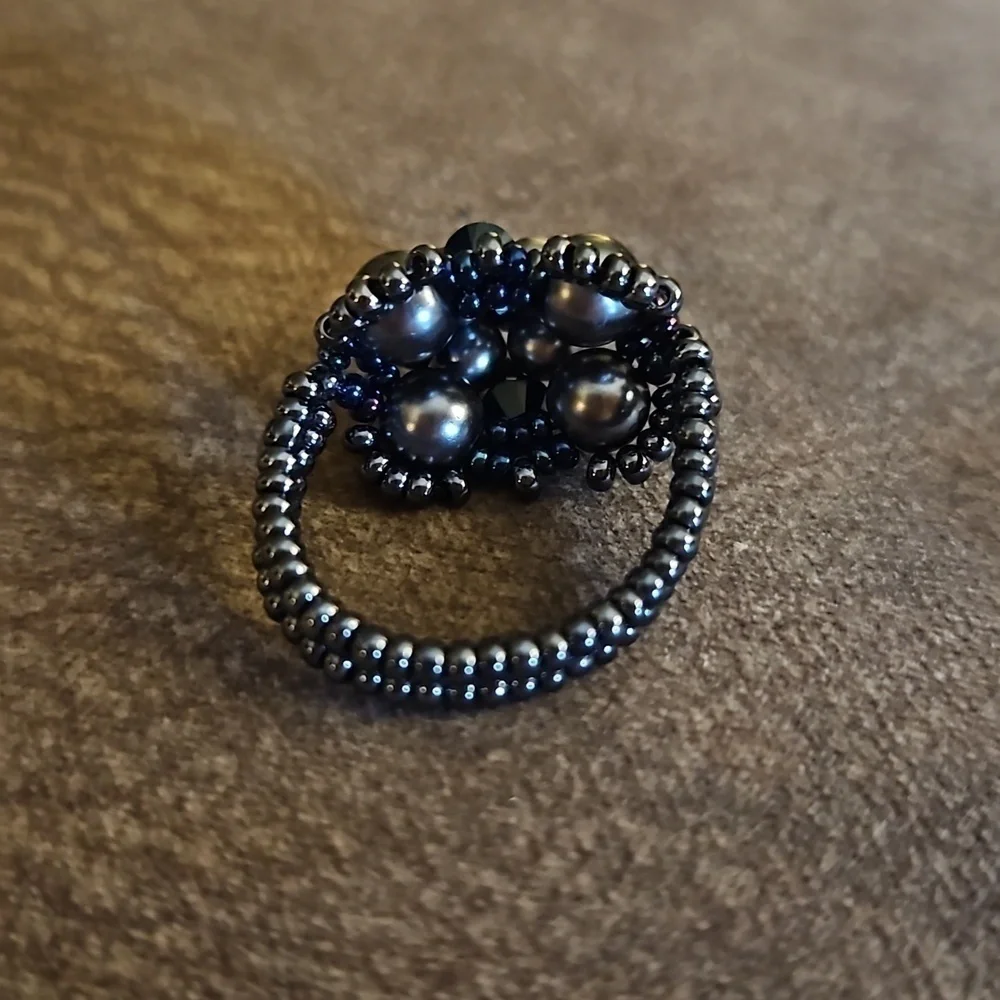 HANDMADE Beaded Fancy Cocktail Ring